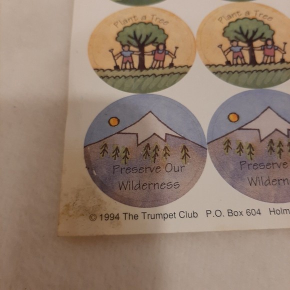 Vintage Stickers Art By Anita Lovitt 1994 The Trumpet Club Clean Planet READ - Picture 6 of 16